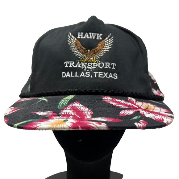 Hawk Transport Dallas Texas Vintage Strapback Floral Hat Cap Trucking Trucker - Picture 1 of 9